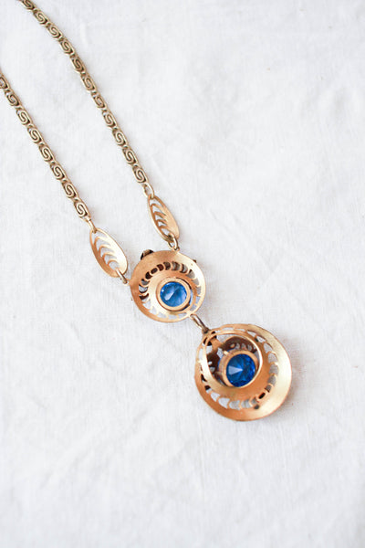 1920s Edwardian Blue Stone Necklace