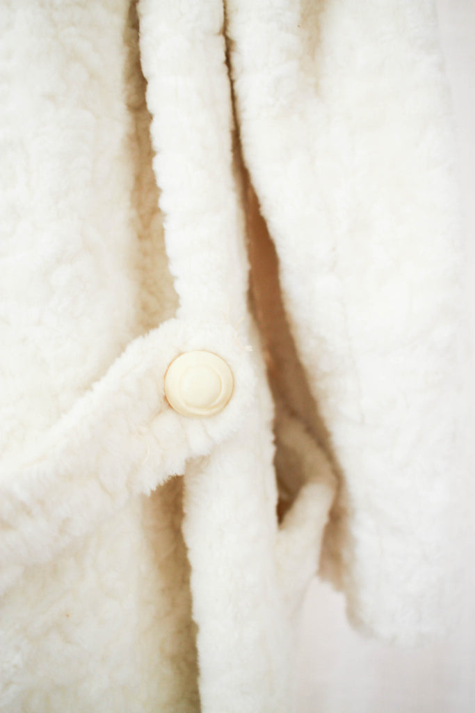1950s Cream White Teddy Fur Coat – Blossom Vintage