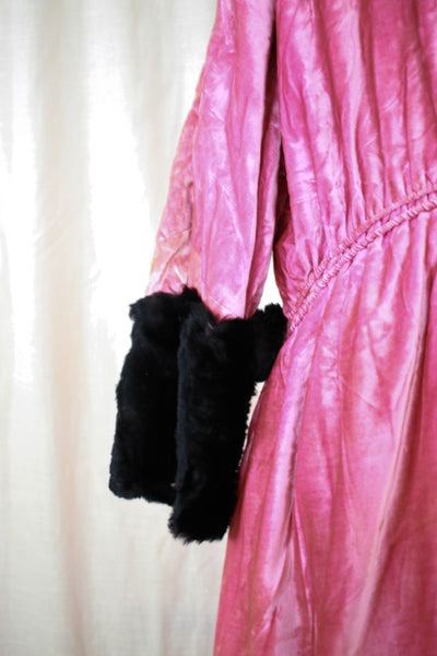 1920s Reversible Salmon Pink Velvet Opera Coat