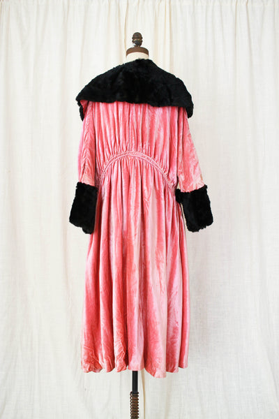 1920s Reversible Salmon Pink Velvet Opera Coat