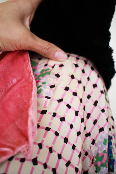 1920s Reversible Salmon Pink Velvet Opera Coat