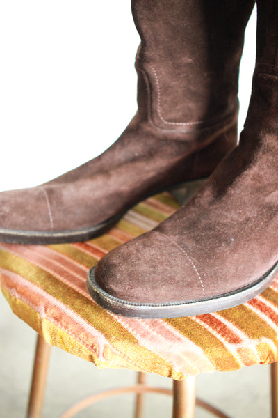 2000s Jil Sander Chocolate Suede Tall Boots | 36 1/2