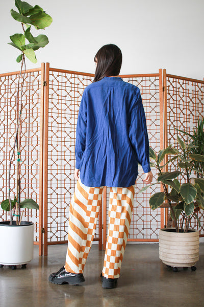 1990s Issey Miyake Pleats Please Marigold Checkered Pants