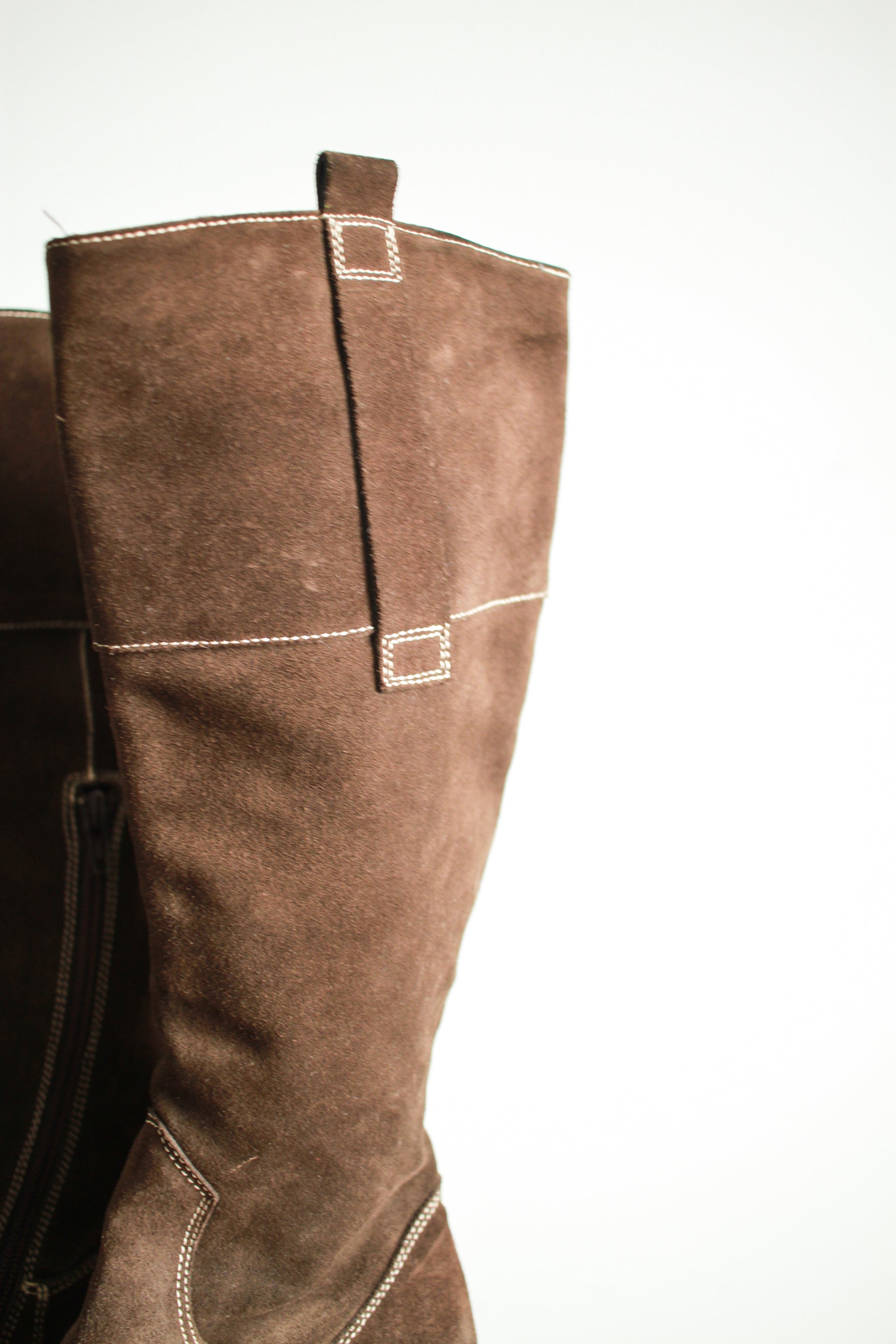 1980s Italian Suede Wester Square Toe Boots | 36 – Blossom Vintage