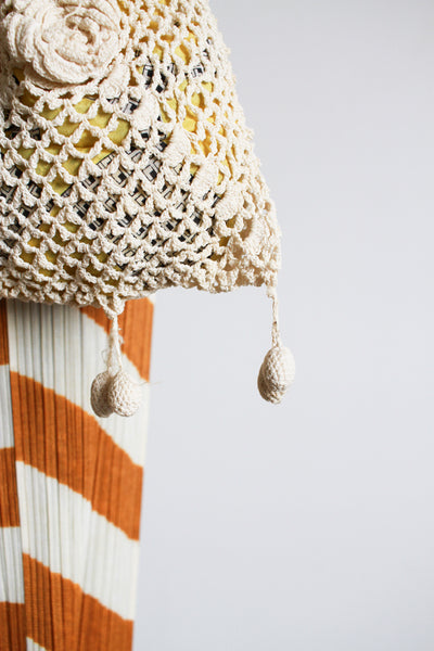 Victorian Cream Crochet Drawstring Purse