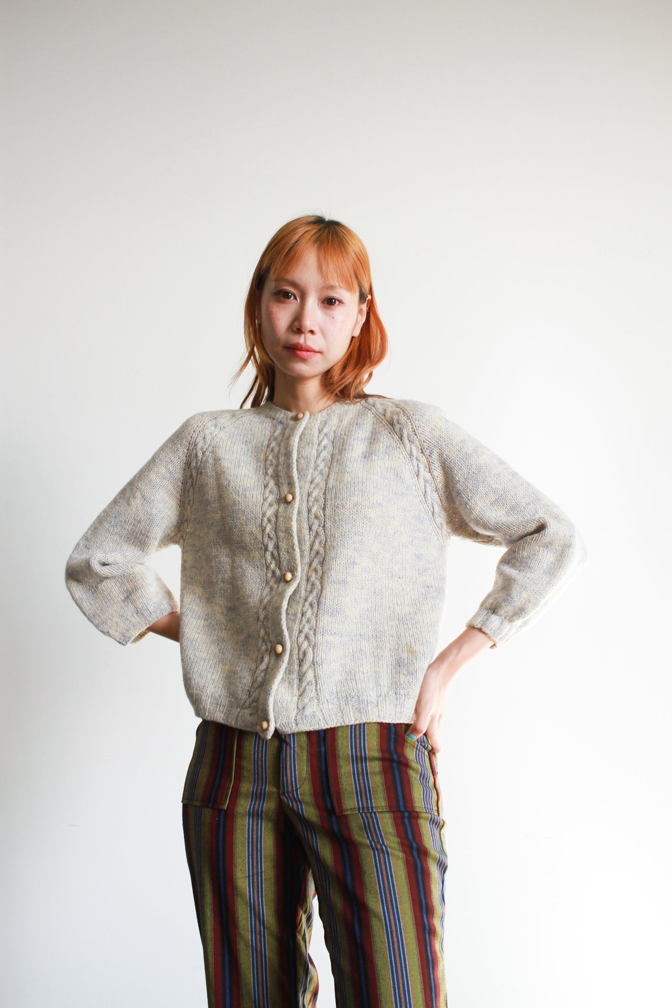 1960s Robins Blue Wool Knit Cardigan