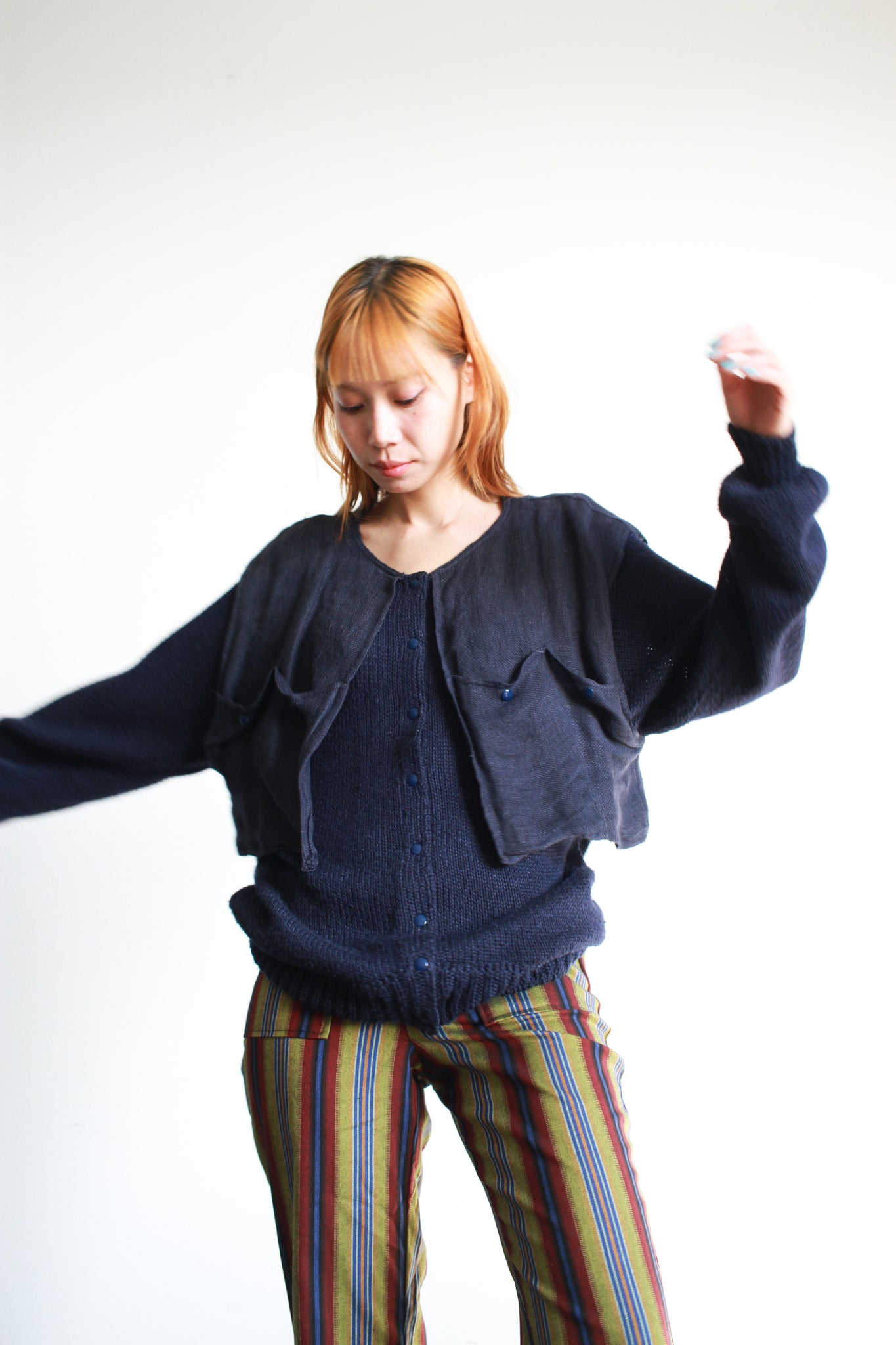 1980s Navy Knit Vest Sweater