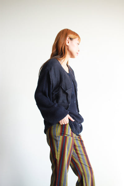 1980s Navy Knit Vest Sweater