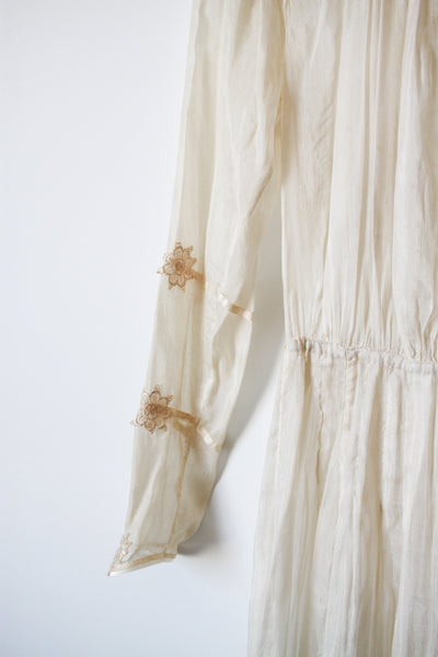 Edwardian Ecru Silk Lawn Dress