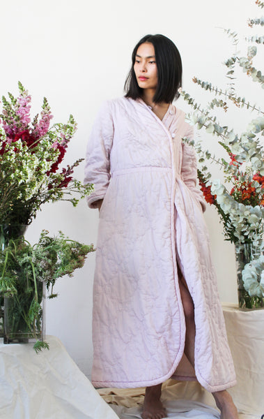 1950s Lilac Quilted Dressing Gown