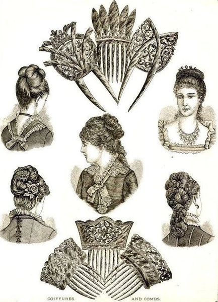 Victorian Rare Metal Vine Motif Hair Comb