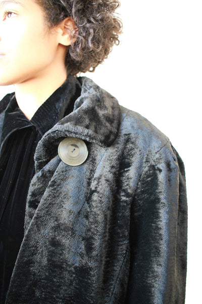 1920s Black Short-Haired Fur Coat