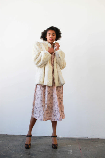 1960s Soft Snow Rabbit Fur Coat
