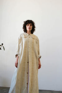 1930s Cream Collared Embroidered Duster Coat