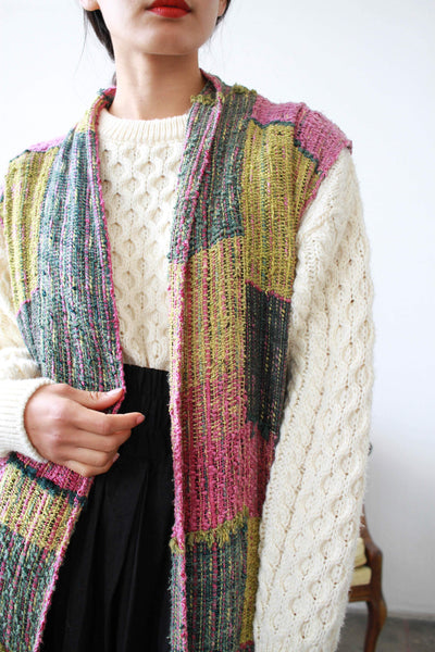 1980s Hand-Loomed Knit Duster