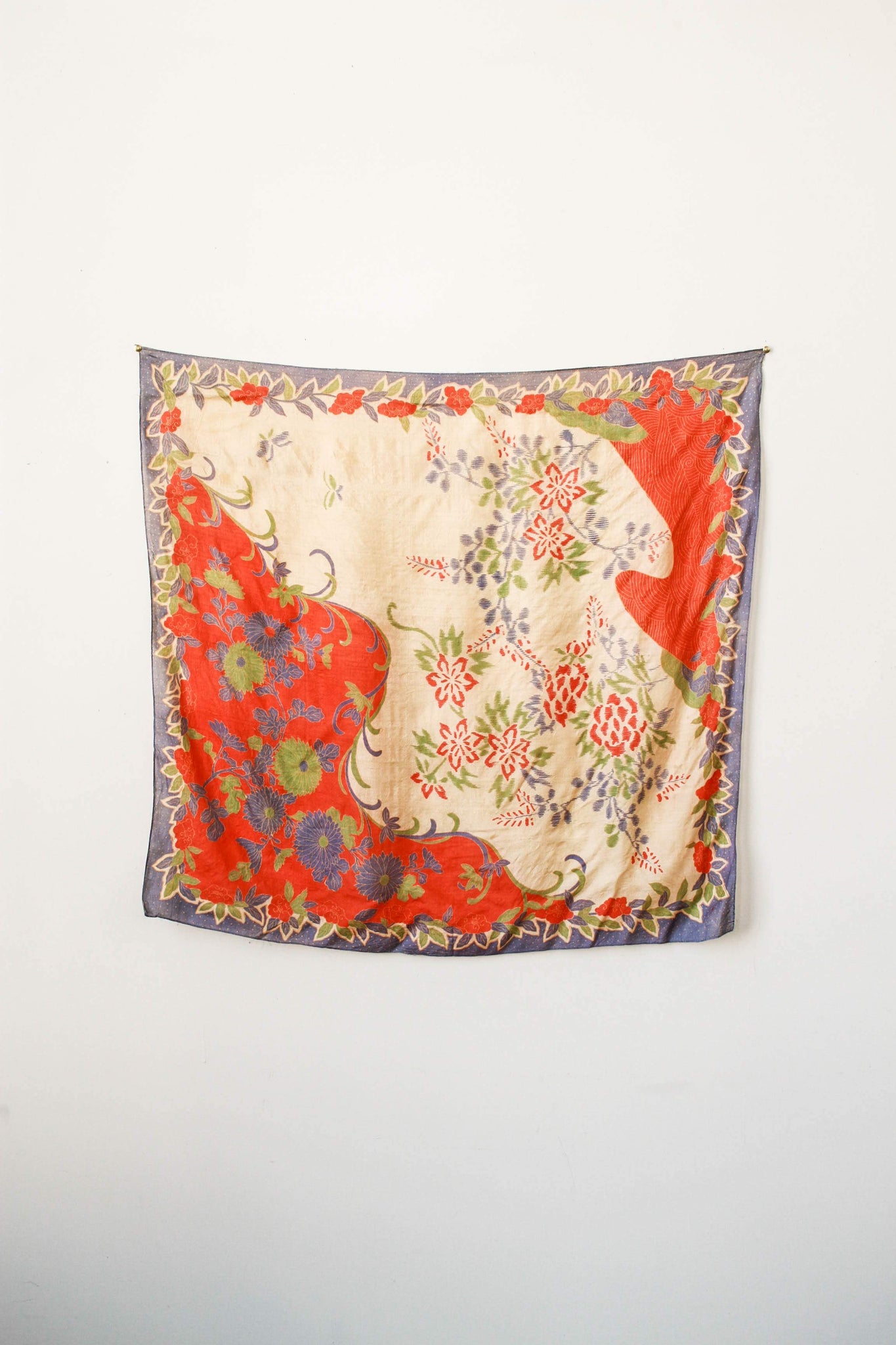 1920s Pongee Silk Floral Scarf – Blossom Vintage