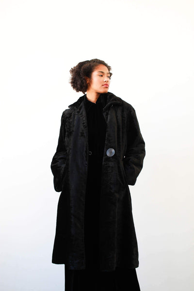 1920s Black Short-Haired Fur Coat