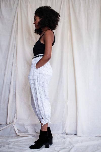 1920s Window Pane Linen Knicker Trousers